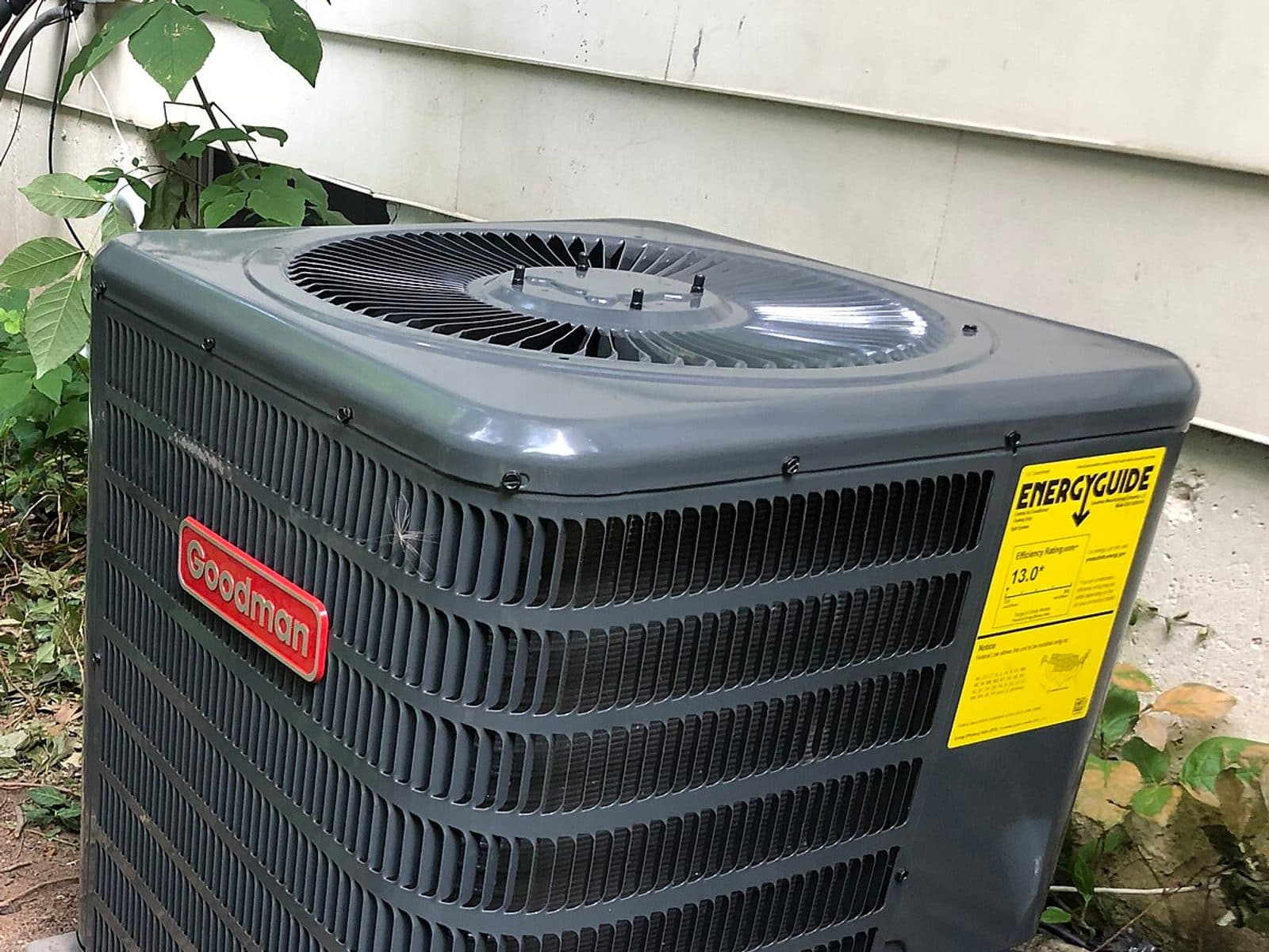 An outdoor air conditioning unit at a home
